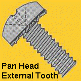 SEMS Machine Screws - Pan Head, External Tooth